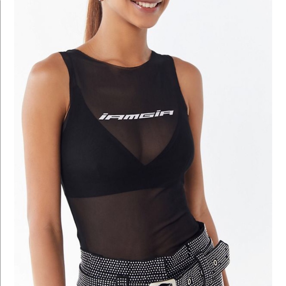 IAMGIA IZAR SHEER LOGO TANK TOP